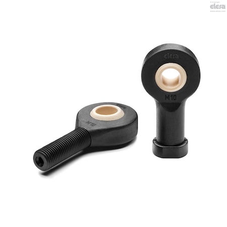 Elesa Rod End, Glass-Fibre Reinforced Polyamide Based (PA) Special Technopolymer, M8 Thrd Sz BJT.